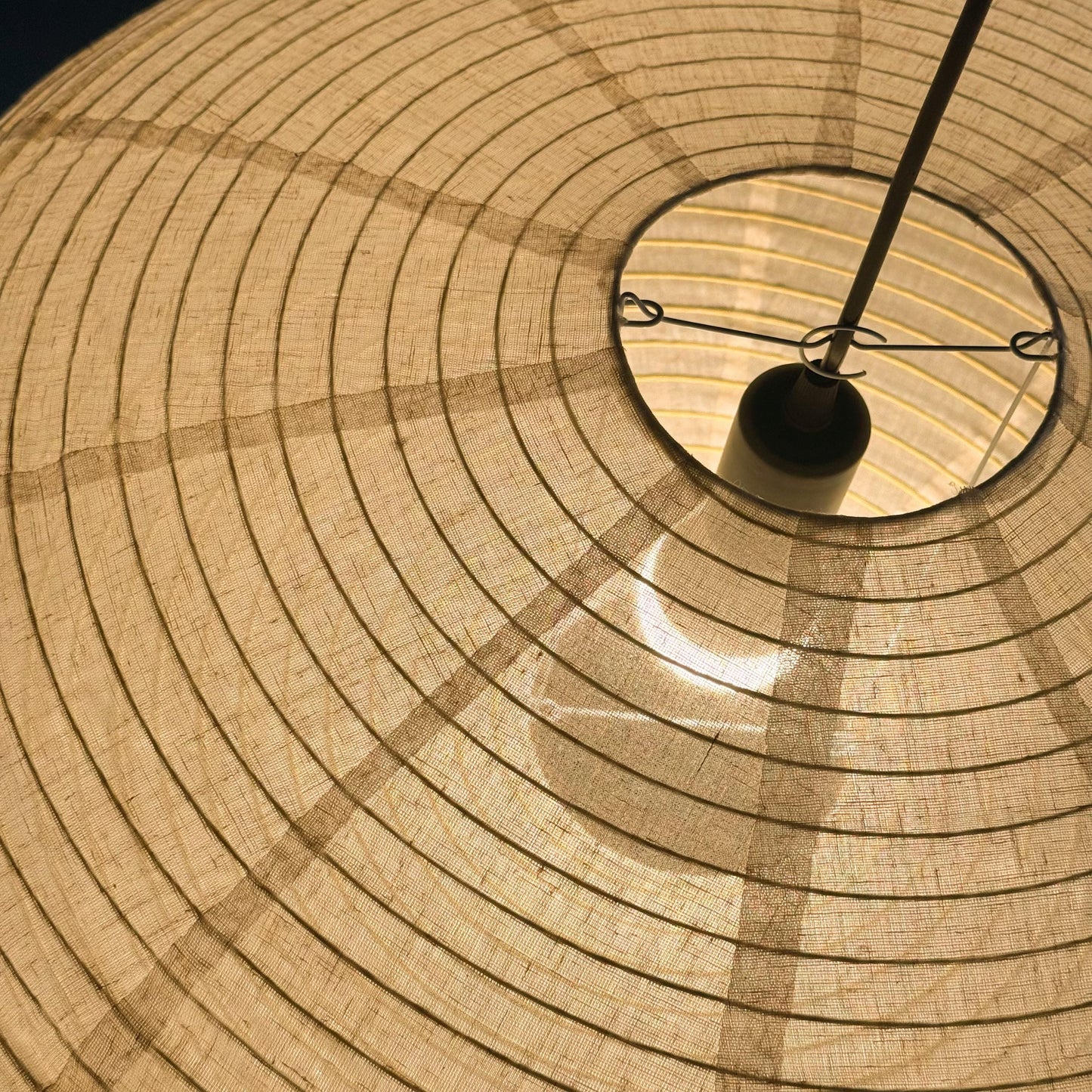 Japanese Linen Oval Pendant Lampshade, Natural Beige 23-Inch Light Shade