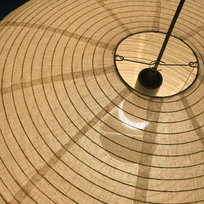 Japanese Linen Oval Pendant Lampshade, Natural Beige 23-Inch Light Shade