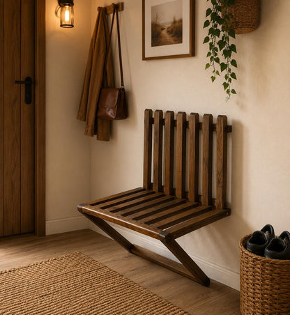 Folding Wall Chair in Solid Oak | Handmade Space Saving Furniture