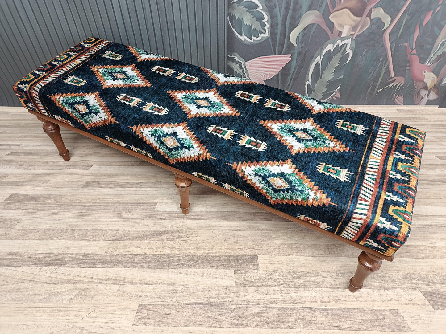 Bedroom Bench, Upholstered Bench, Coffee Table Ottoman, Low Table, Bohemian Bench, Dining Bench, Wooden Side Table, Soft Top