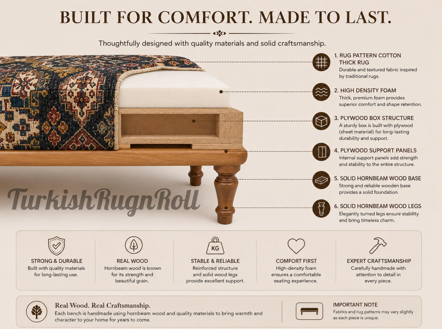 Bedroom Bench, Upholstered Bench, Coffee Table Ottoman, Low Table, Bohemian Bench, Dining Bench, Wooden Side Table, Soft Top