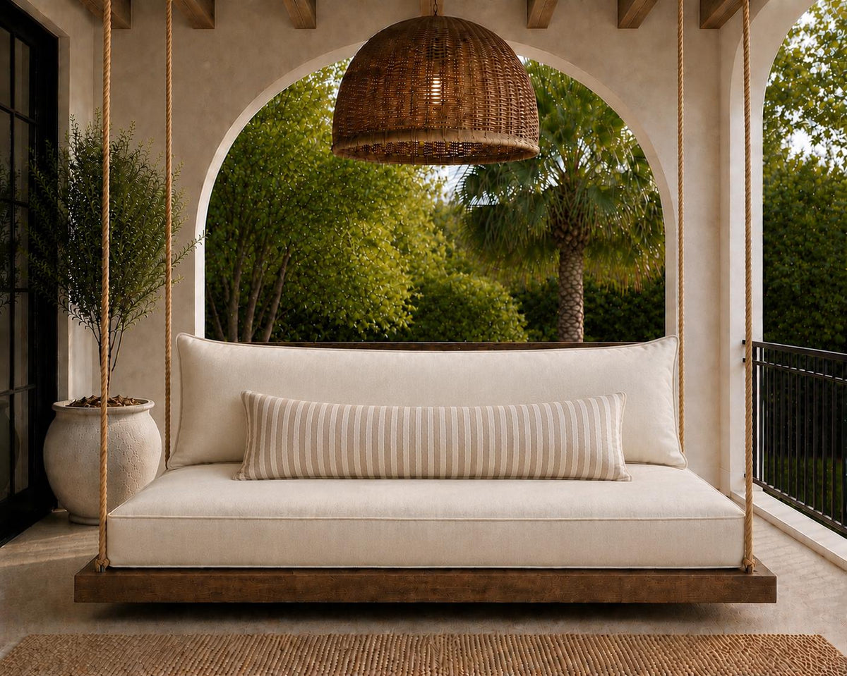 Sunbrella Outdoor Extended Back Cushion | Daybed Bed Swing Pillow | Long Lumbar Cushion | Custom Sizes and Multipe Shades