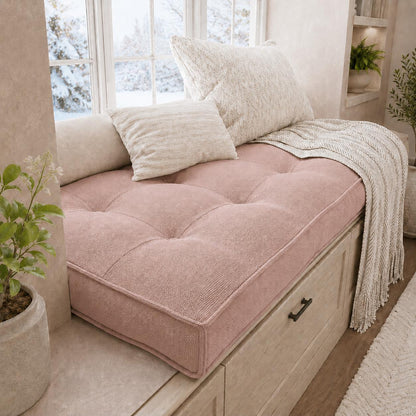 Large Custom Tufted Cushion, Indoor Bench Cushion, Custom Window Seat Cushion, Handmade Bench Seat Cushion