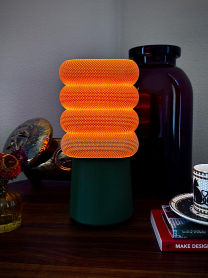 Ripple Sculptural Table Lamp with Stacked Ring Shade & Warm LED