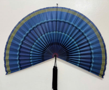 Handwoven Rattan Wall Fan Decor in Natural Bamboo