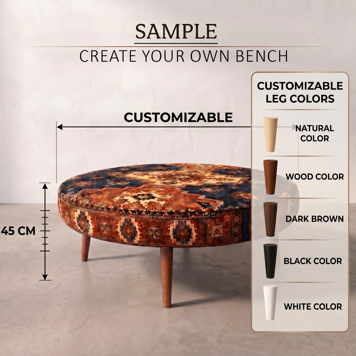 Modern Geometric Abstract Round Coffee Table | Porch Dad Sunshine