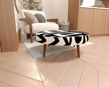 Modern Geometric Abstract Round Coffee Table | Porch Dad Sunshine