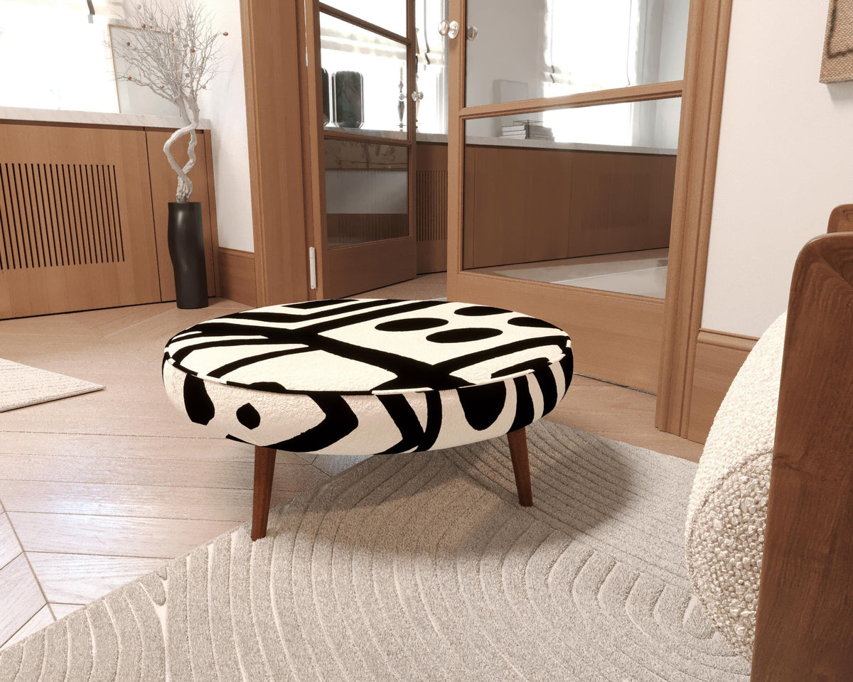 Modern Geometric Abstract Round Coffee Table | Porch Dad Sunshine