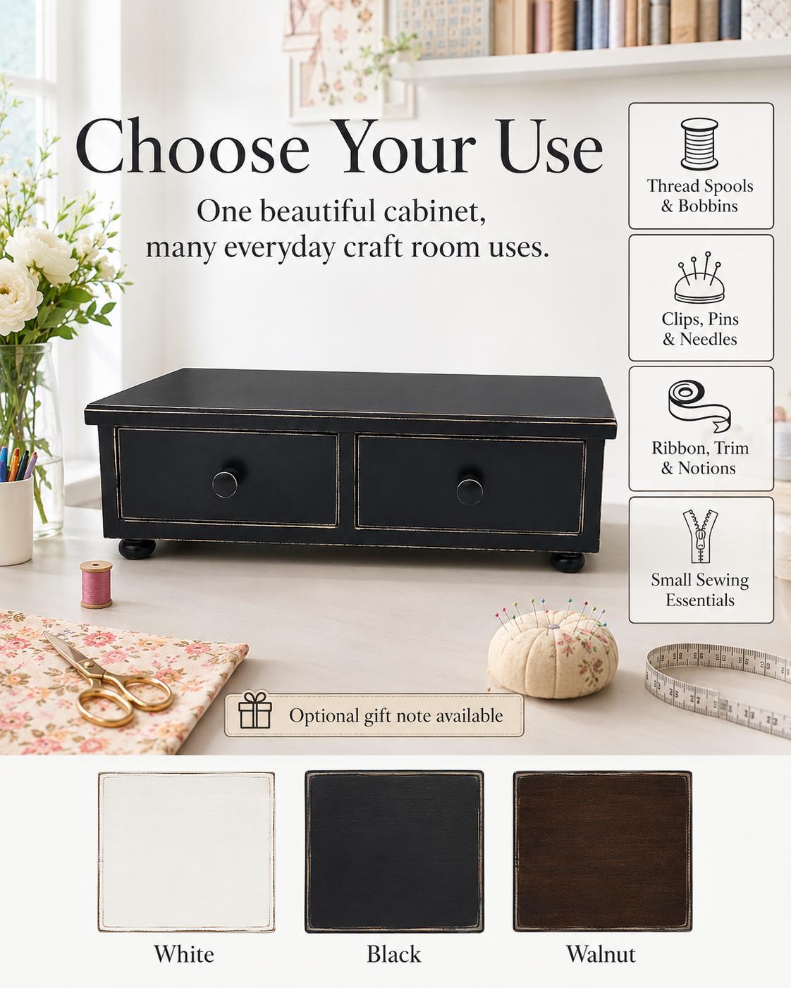 Counter Cabinet | Craft Room Cabinet | Sewing Room Organizer | Wood Anniversary Gift Tea Home | Charging Station Cord Organizer | Storage