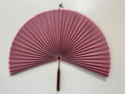Dusty Rose Bamboo Wall Fan Decor for Bedroom & Living Room