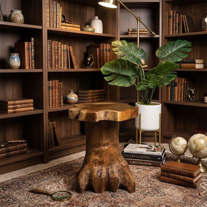 Teak Root Wood Side Table Handmade | Rustic Live Edge Accent Table | Unique Natural Wood Furniture