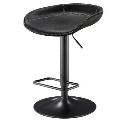 Rogue Adjustable Barstool | Black Leather Swivel