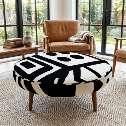Modern Geometric Abstract Round Coffee Table | Porch Dad Sunshine