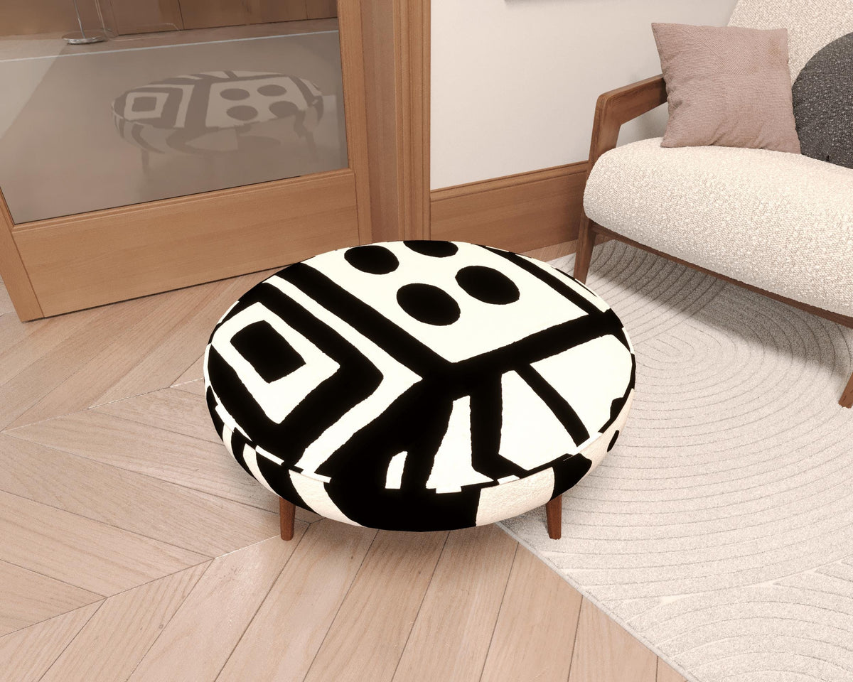 Modern Geometric Abstract Round Coffee Table | Porch Dad Sunshine