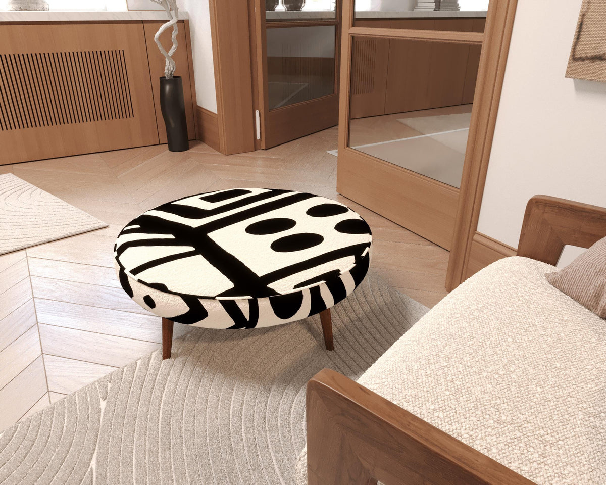Modern Geometric Abstract Round Coffee Table | Porch Dad Sunshine