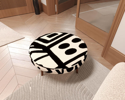 Modern Geometric Abstract Round Coffee Table | Porch Dad Sunshine