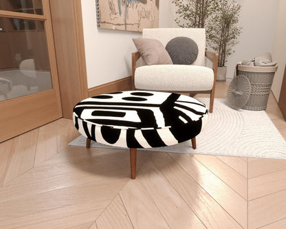 Modern Geometric Abstract Round Coffee Table | Porch Dad Sunshine
