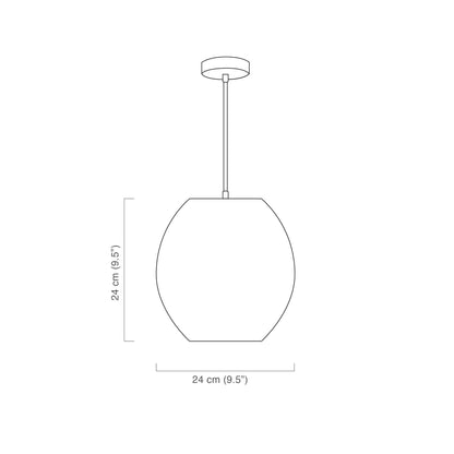 Ribbed Pendant Lamp, Japandi Globe & Tube Hanging Light