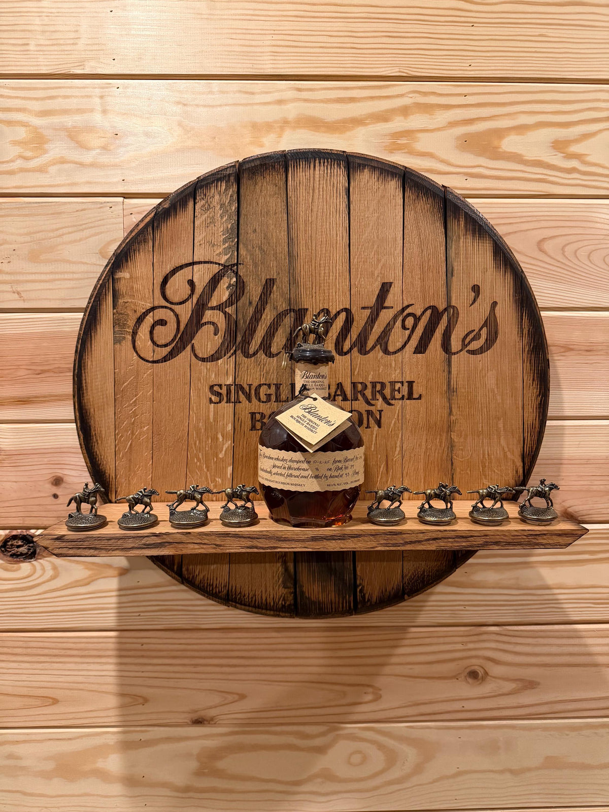 NEW Blanton's Bourbon Topper and Bottle Display - Laser Etched Barrel Lid
