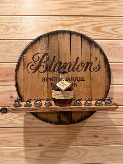 NEW Blanton's Bourbon Topper and Bottle Display - Laser Etched Barrel Lid