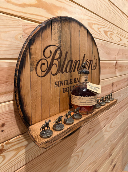 NEW Blanton's Bourbon Topper and Bottle Display - Laser Etched Barrel Lid
