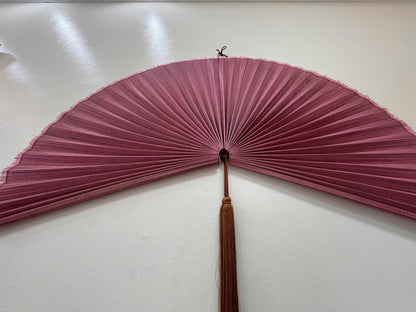 Dusty Rose Bamboo Wall Fan Decor for Bedroom & Living Room