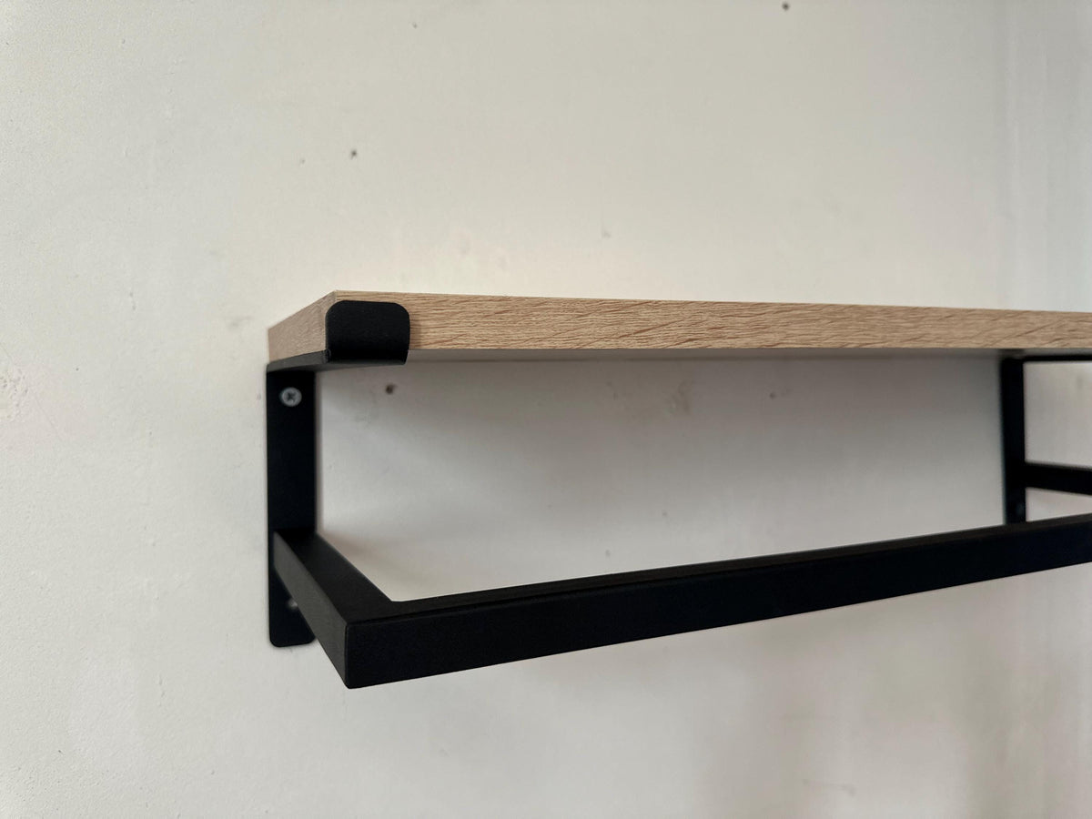 Wall Mounted Clothing Rack with Shelf, Clothes Hanging Rail, Modern Floating Closet Organizer, Entryway Shelf, Metal Garment Rack