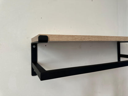 Wall Mounted Clothing Rack with Shelf, Clothes Hanging Rail, Modern Floating Closet Organizer, Entryway Shelf, Metal Garment Rack