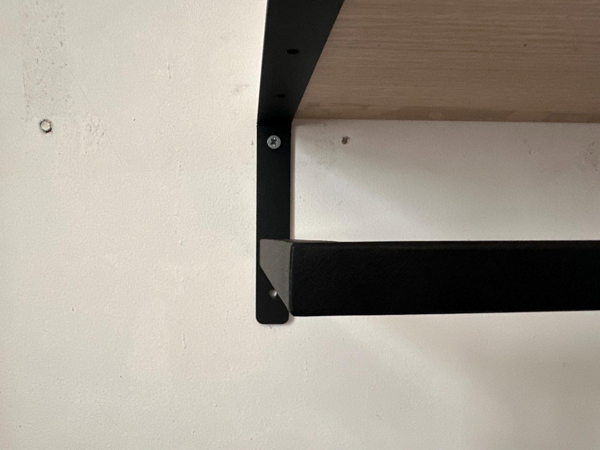 Wall Mounted Clothing Rack with Shelf, Clothes Hanging Rail, Modern Floating Closet Organizer, Entryway Shelf, Metal Garment Rack