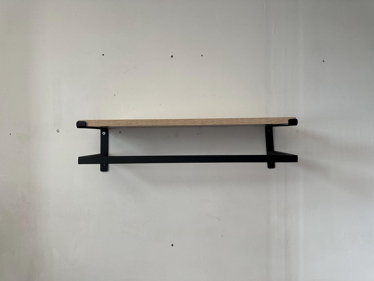 Wall Mounted Clothing Rack with Shelf, Clothes Hanging Rail, Modern Floating Closet Organizer, Entryway Shelf, Metal Garment Rack