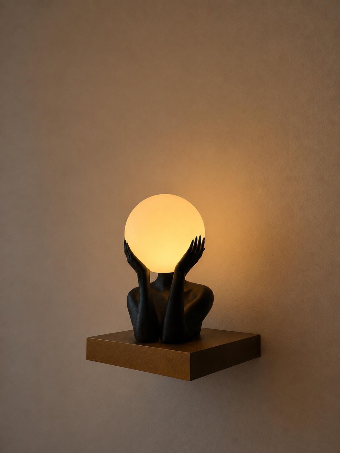 Sculptural Sphere Table Lamp, Artistic Ambient Light, Minimalist Home Decor