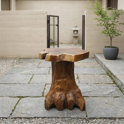 Teak Root Wood Side Table Handmade | Rustic Live Edge Accent Table | Unique Natural Wood Furniture
