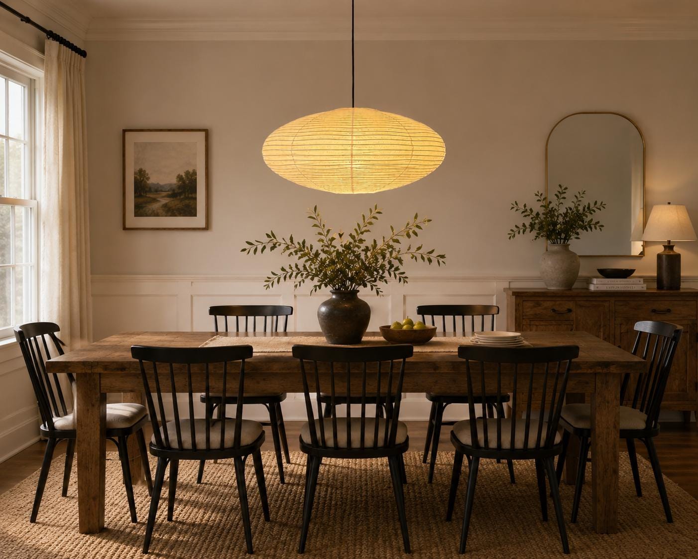 Japanese Pendant Lampshade–UFO Minimalist Japandi Hanging Light for Home Decor, Office, Cafe, Restaurant & Bedroom, Ships Within 24 Hours