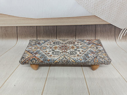 Foot rest pouf, Upholstered bed step, Multipurpose stool, Under desk stool, Foot bench, Ottoman bench, Low stool, Couch table, Boho tray