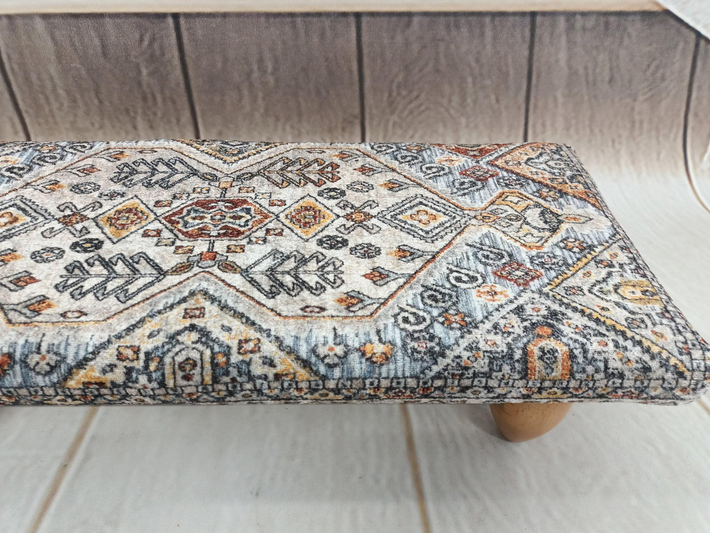 Foot rest pouf, Upholstered bed step, Multipurpose stool, Under desk stool, Foot bench, Ottoman bench, Low stool, Couch table, Boho tray