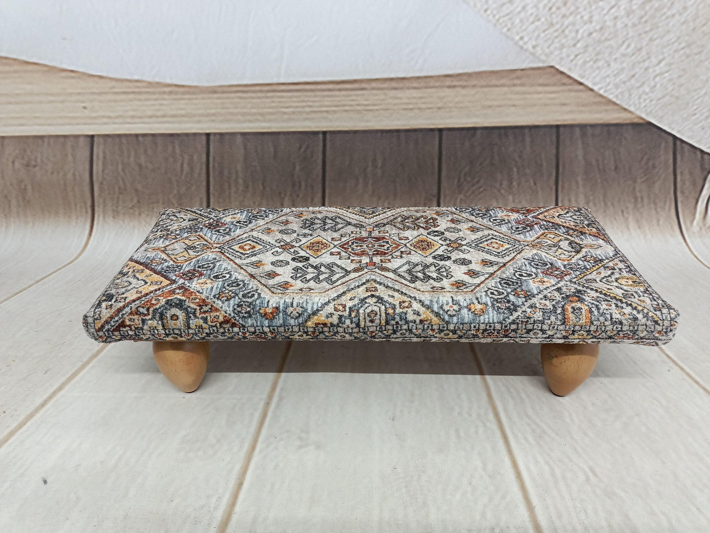 Foot rest pouf, Upholstered bed step, Multipurpose stool, Under desk stool, Foot bench, Ottoman bench, Low stool, Couch table, Boho tray