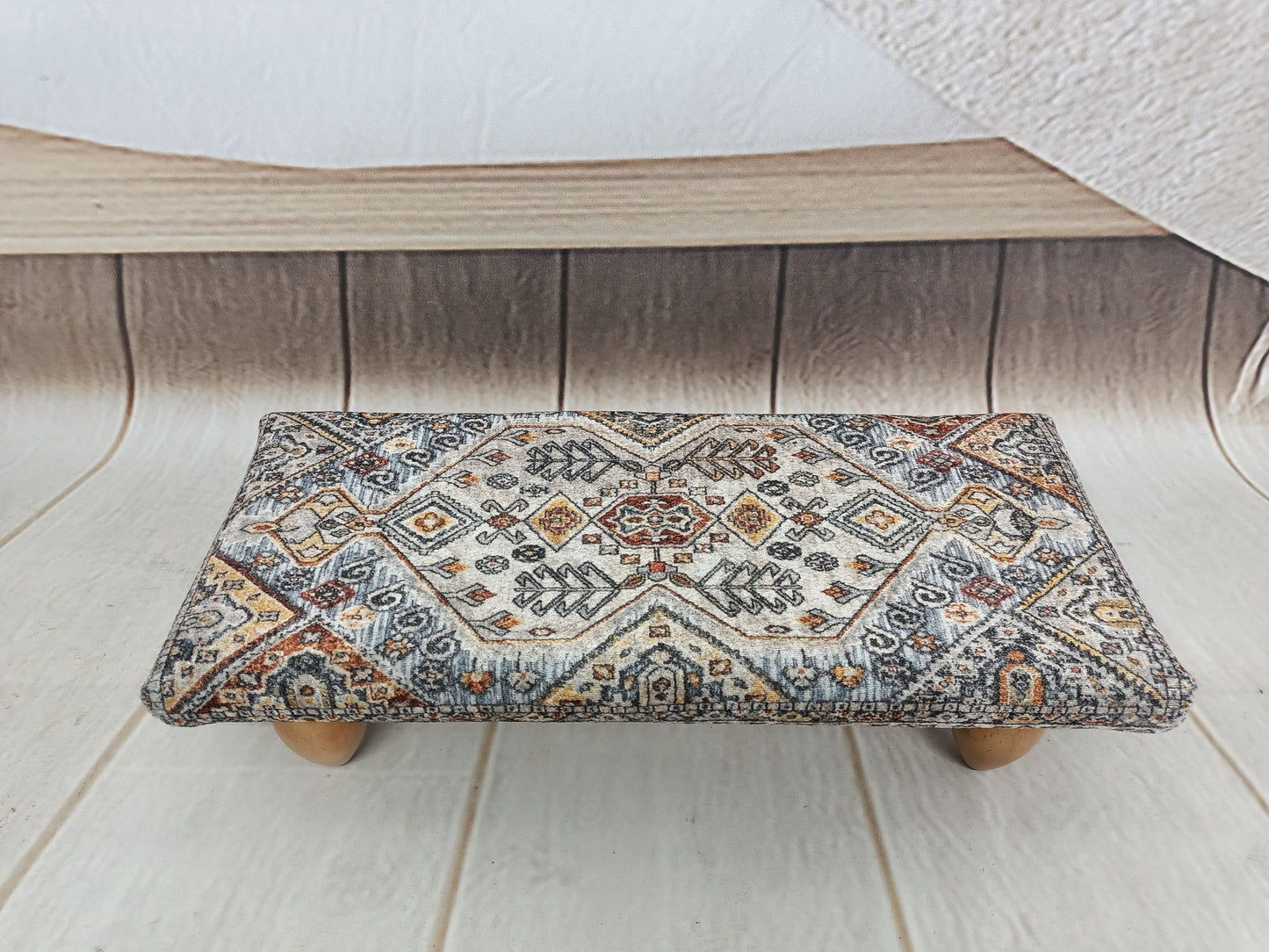 Foot rest pouf, Upholstered bed step, Multipurpose stool, Under desk stool, Foot bench, Ottoman bench, Low stool, Couch table, Boho tray