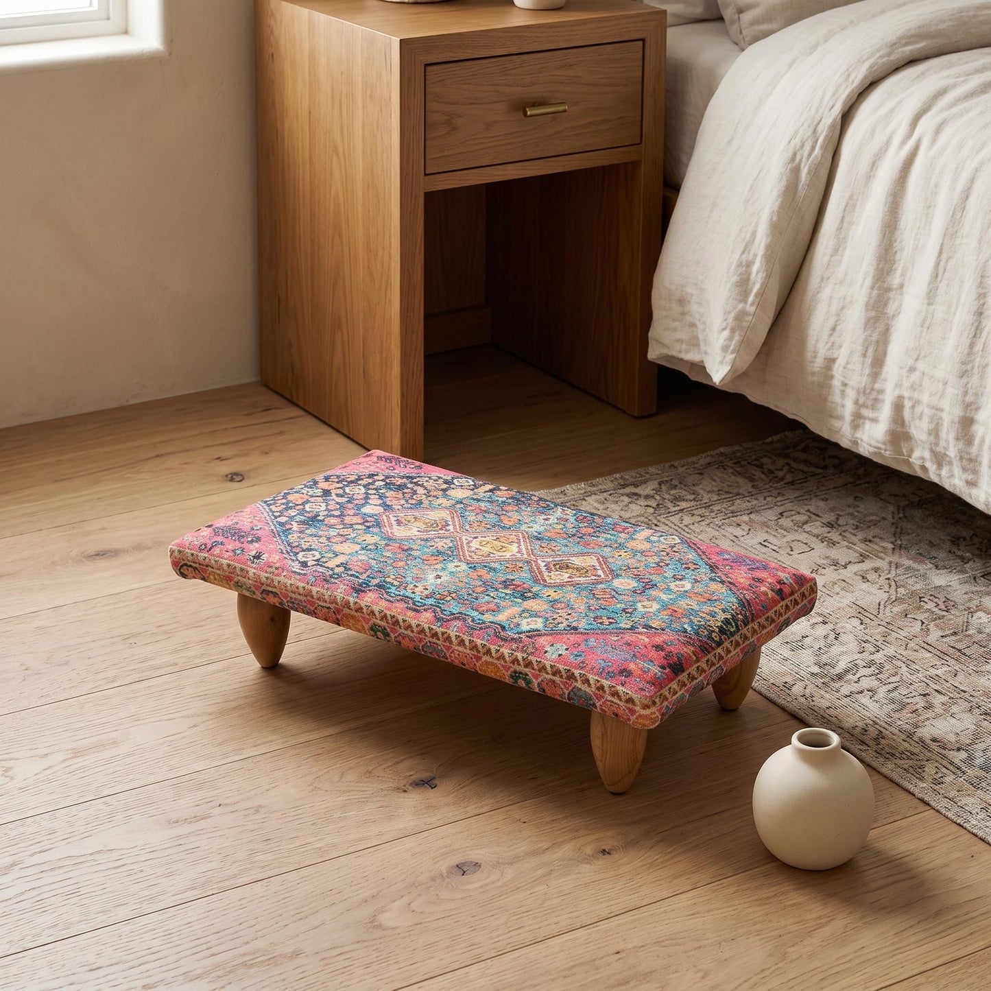 Ottoman for bed, Stepping stool, handmade stool, Reading stand, Upholstered bench, Foot rest stool, Footstool, Low chair, Floor pouf, 40
