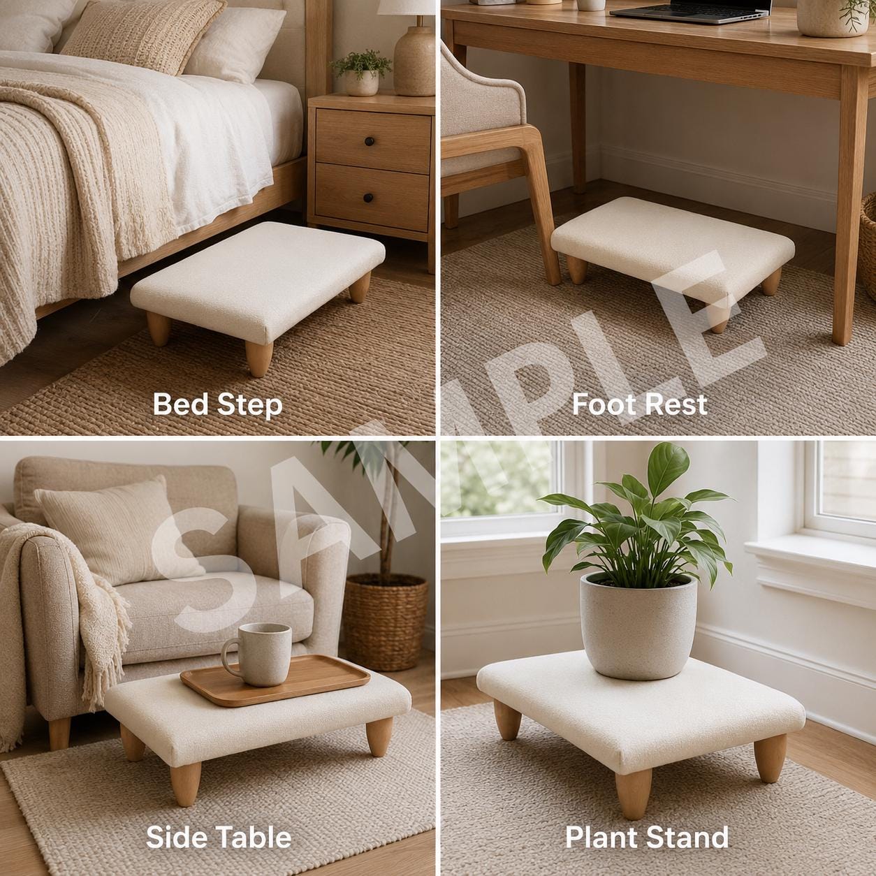 Ottoman for bed, Stepping stool, handmade stool, Reading stand, Upholstered bench, Foot rest stool, Footstool, Low chair, Floor pouf