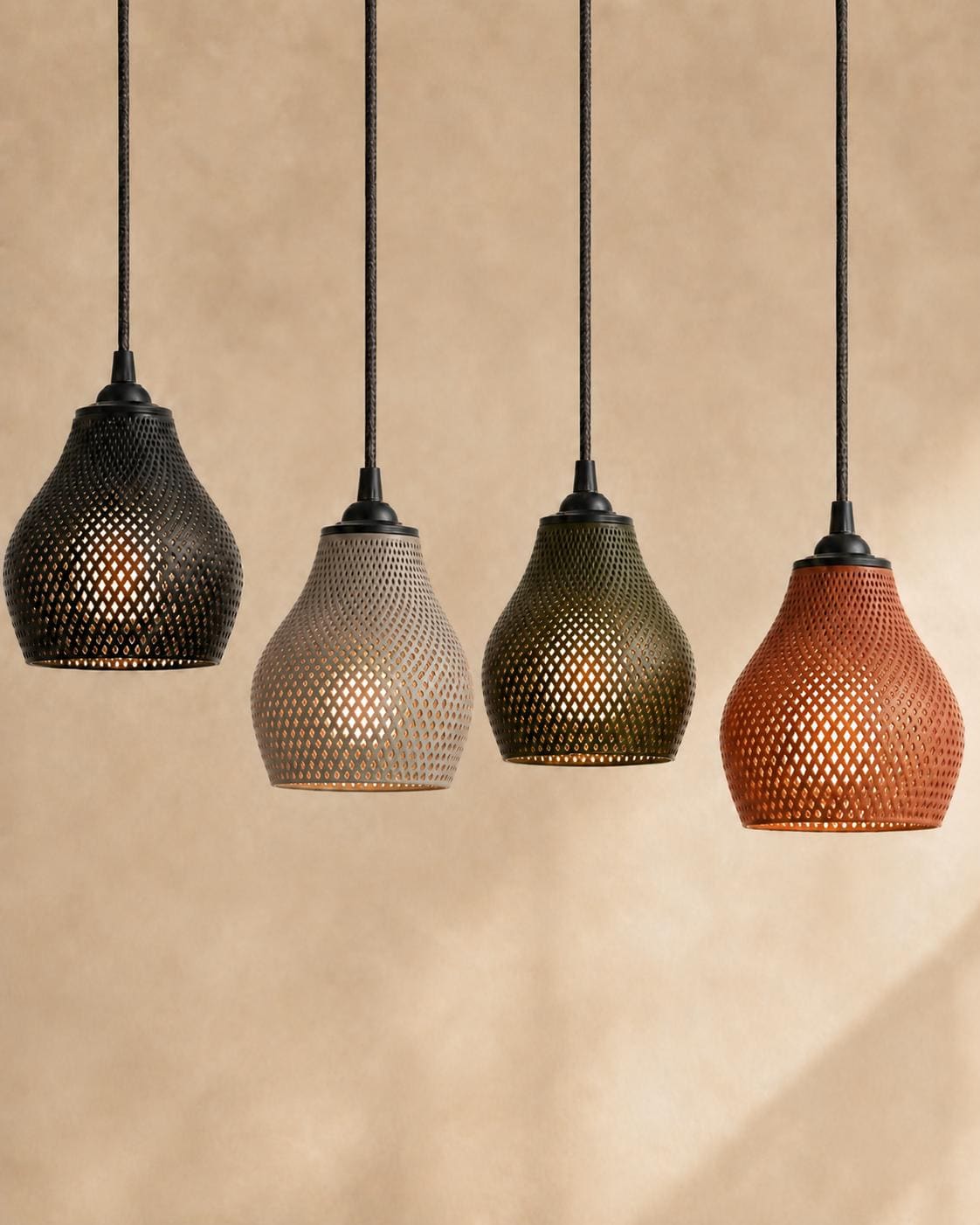 Modern Lattice Pendant Light with E26 Socket & Ceiling Canopy