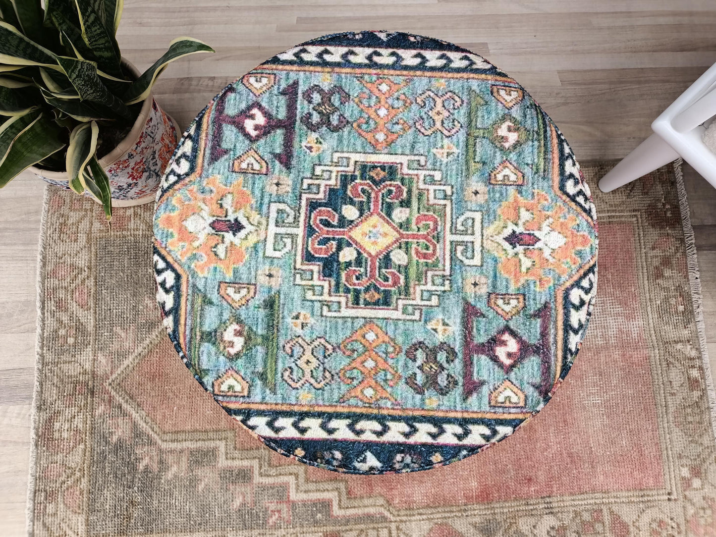 Round pouf stool, Bedroom pouf, Footstool ottoman, Tufted stool, Piano chair, Moroccan pouf, Footrest bench, Make up stool