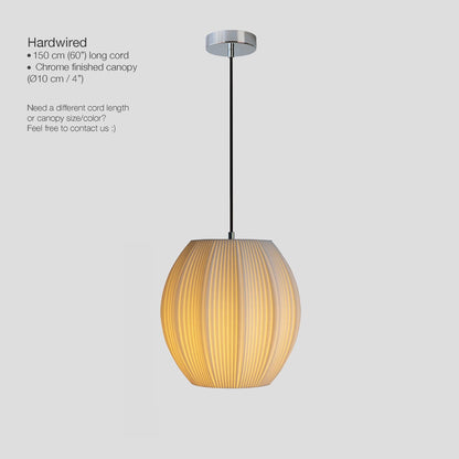 Ribbed Pendant Lamp, Japandi Globe & Tube Hanging Light