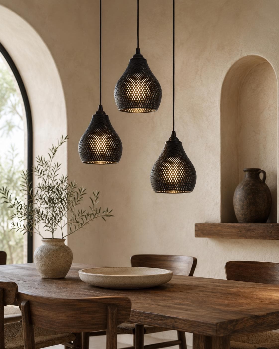 Modern Lattice Pendant Light with E26 Socket & Ceiling Canopy