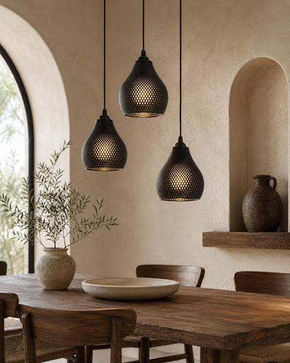 Modern Lattice Pendant Light with E26 Socket & Ceiling Canopy