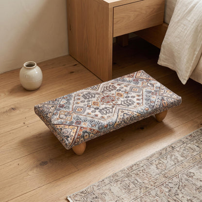 Foot rest pouf, Upholstered bed step, Multipurpose stool, Under desk stool, Foot bench, Ottoman bench, Low stool, Couch table, Boho tray, 61