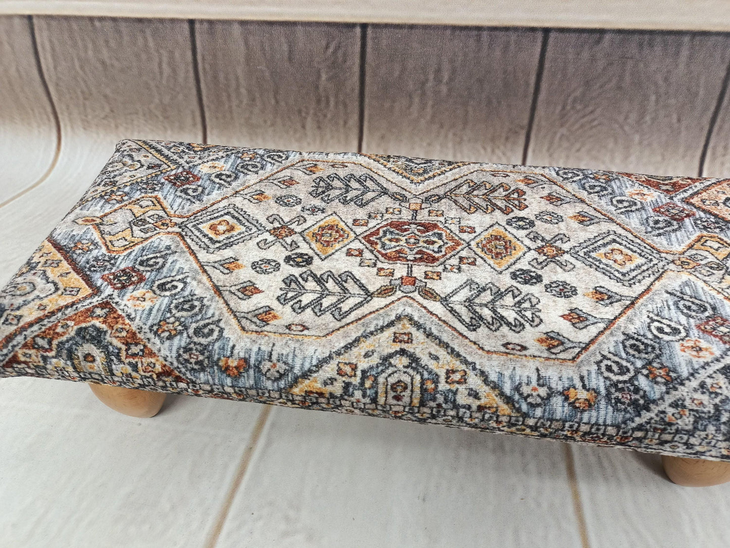 Foot rest pouf, Upholstered bed step, Multipurpose stool, Under desk stool, Foot bench, Ottoman bench, Low stool, Couch table, Boho tray