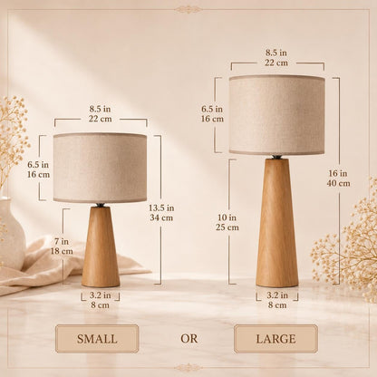 Distortion Wood Table Lamp with Fabric Shade, Modern Bedside Light