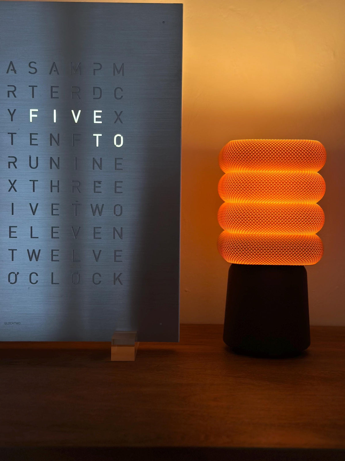 Ripple Sculptural Table Lamp with Stacked Ring Shade & Warm LED