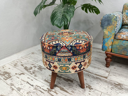 Round pouf stool, Bedroom pouf, Footstool ottoman, Tufted stool, Piano chair, Moroccan pouf, Footrest bench, Make up stool