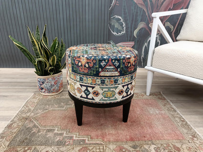 Round pouf stool, Bedroom pouf, Footstool ottoman, Tufted stool, Piano chair, Moroccan pouf, Footrest bench, Make up stool